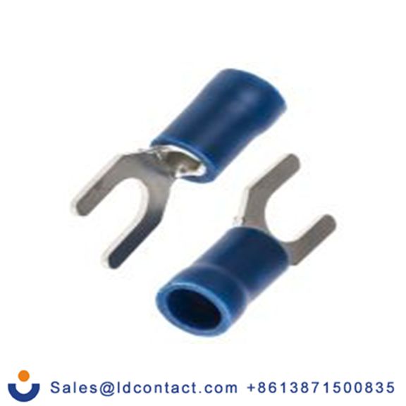 RS PRO,534-610,绝缘 叉型端子, M5螺栓, 蓝色, 最小电线尺寸: 16 AWG 14 AWG, 9.5 mm宽, 0.8 mm厚, 镀锡触点 乙烯基