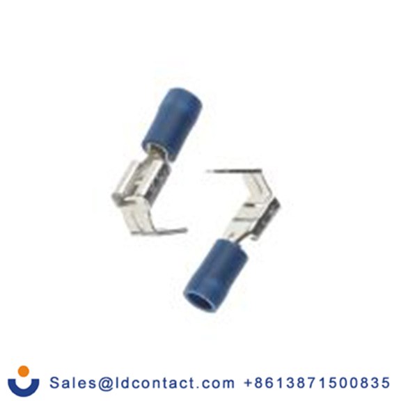 RS PRO,534-711,绝缘 压接端子 母插, 6.35 x 0.8 mm接片, 蓝色 插簧端子, 乙烯基绝缘, 镀锡 16 AWG 黄铜触点, 最大线规14 AWG 系列