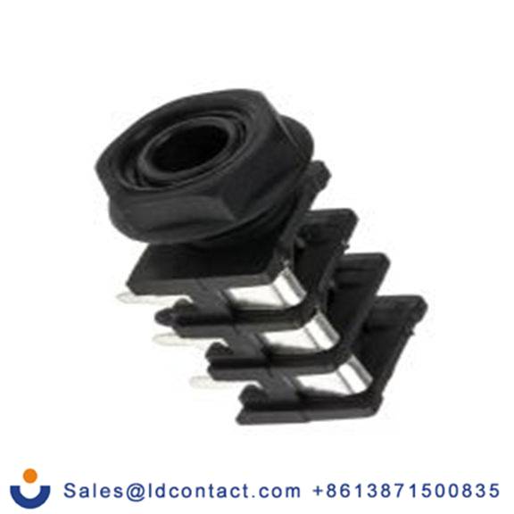 RS PRO,111-5769,6.35mm, PCB安装 立体声 母插 焊接 3, 插孔连接器 直角, 黄铜触芯, 黑色