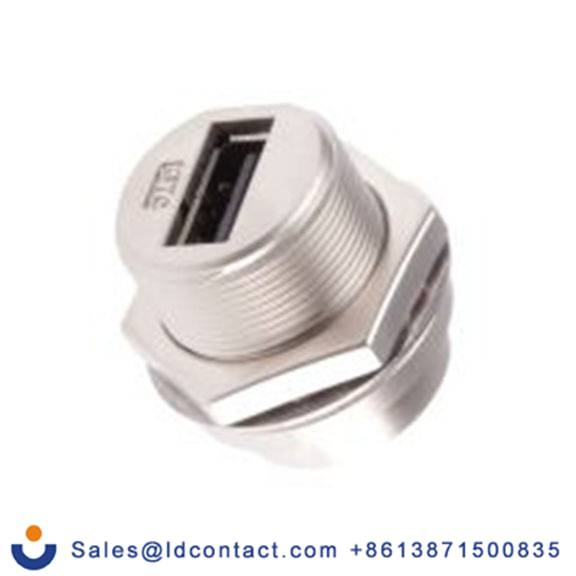 RS PRO,122-3030,USB 连接器, USB A 型 母插, 1端口, 面板安装 直向 USB 2.0 GTC Sealed系列