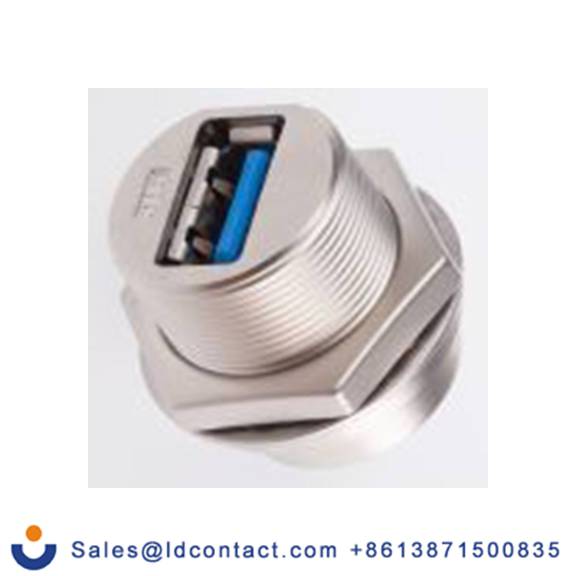 RS PRO,122-3032,USB 连接器, USB A 型 母插, 1端口, 面板安装 直向 USB 3.0 GTC Sealed系列