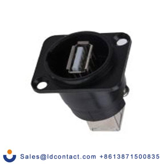 RS PRO,124-6392,USB 连接器, USB A对B型 母插, 1端口, 面板安装 直向 USB 2.0 CP系列