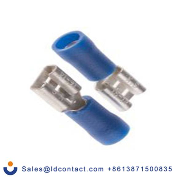 RS PRO,125-1947,绝缘 压接端子 母插, 6.35 x 0.8 mm接片, 蓝色 插簧端子, 乙烯基绝缘, 镀锡 16 AWG 铜, 黄铜触点, 最大线规14 AWG 系列