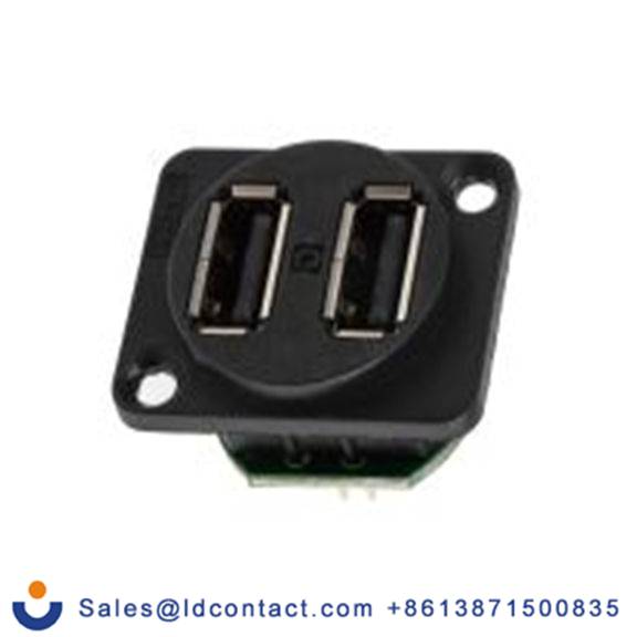 RS PRO,143-8925,USB 连接器, USB A 型 母插, 2端口, 面板安装 直向 USB 2.0 CP系列