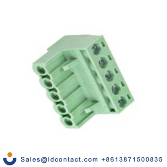 RS PRO,144-4059,5p插拔式接线端子 直向插头, 5.08mm间距, 15A, 450 V, THT安装, 螺钉端接, 绿色