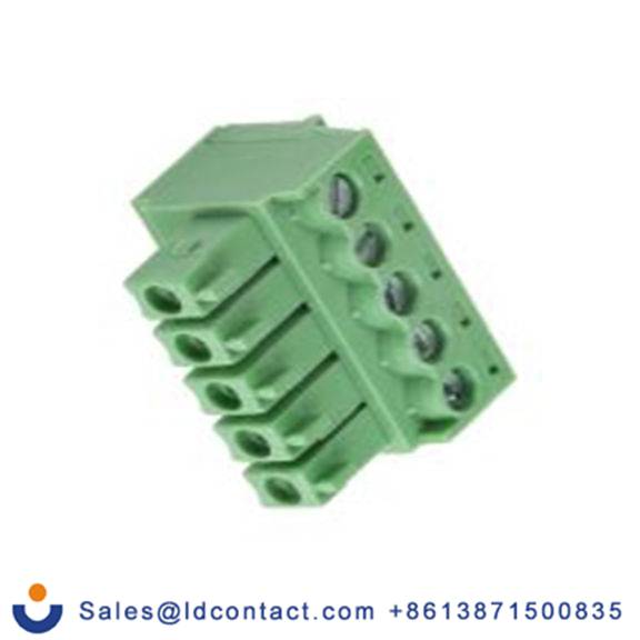 RS PRO,144-4066,5p插拔式接线端子 直向插头, 3.5mm间距, 10A, 300 V, THT安装, 螺钉端接, 绿色