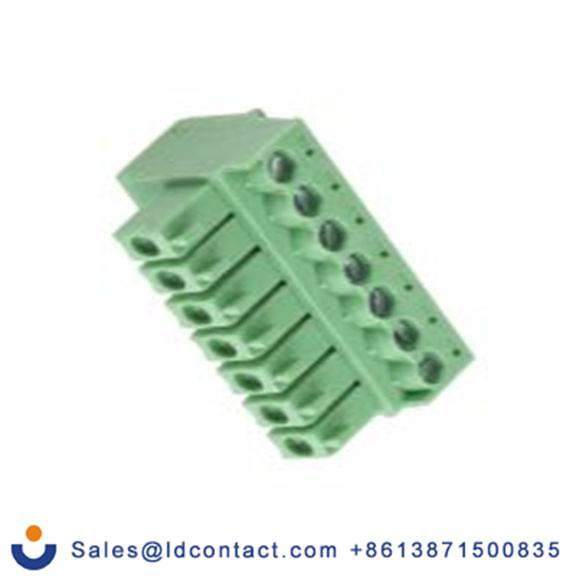 RS PRO,144-4068,7p插拔式接线端子 直向插头, 3.5mm间距, 10A, 300 V, THT安装, 螺钉端接, 绿色