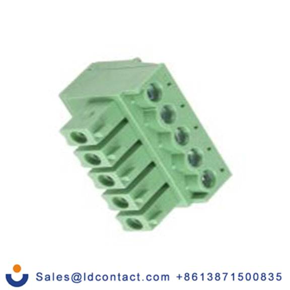 RS PRO,144-4073,5p插拔式接线端子 直向插头, 3.81mm间距, 10A, 300 V, THT安装, 螺钉端接, 绿色