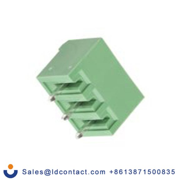 RS PRO,144-4079,3p插拔式接线端子 直向排针, 5mm间距, THT安装, 螺钉端接, 绿色