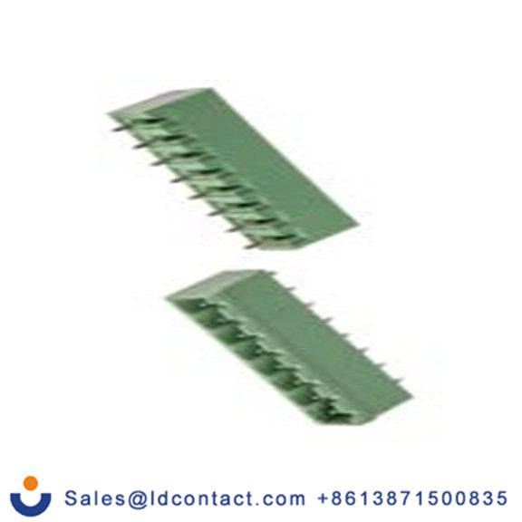 RS PRO,144-4089,8p插拔式接线端子 直向排针, 5mm间距, THT安装, 螺钉端接, 绿色