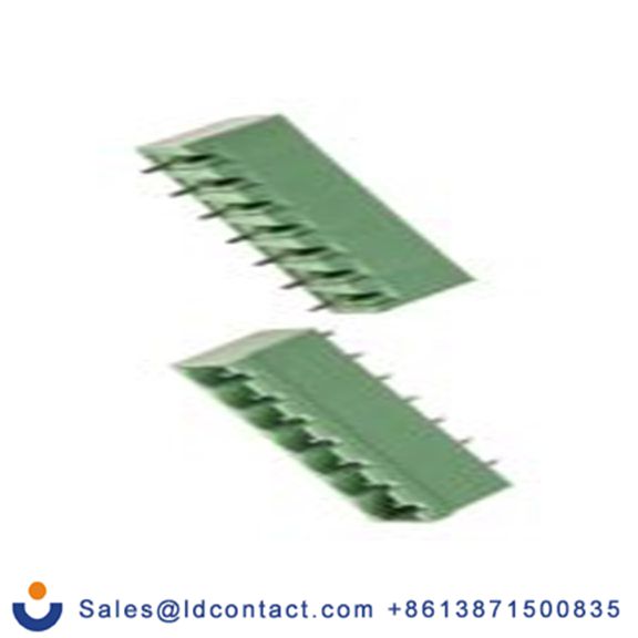 RS PRO,144-4101,7p插拔式接线端子 直向排针, 5.08mm间距, THT安装, 螺钉端接, 绿色