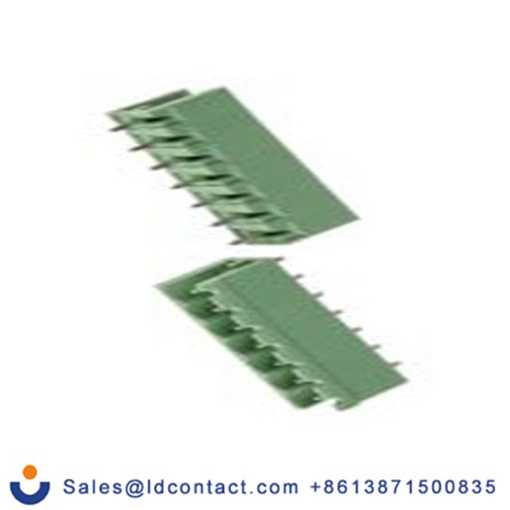 RS PRO,144-4102,7p插拔式接线端子 直向排针, 5.08mm间距, THT安装, 螺钉端接, 绿色