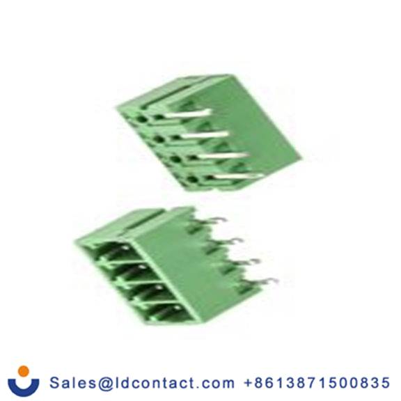 RS PRO,144-4107,4p插拔式接线端子 直角排针, 3.5mm间距, THT安装, 螺钉端接, 绿色