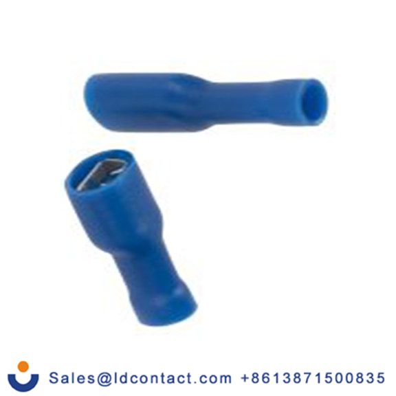 RS PRO,178-8314,绝缘 压接端子 母插, 0.8 x 6.35 mm接片, 蓝色 插簧端子, 乙烯基绝缘, 镀锡 16 AWG 黄铜触点, 最大线规14 AWG 系列