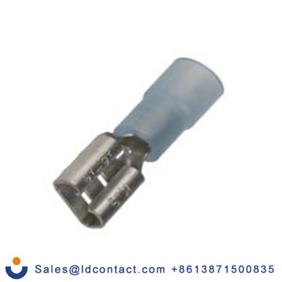 RS PRO,178-8325,绝缘 压接端子 母插, 0.8 x 6.35 mm接片, 蓝色 插簧端子, 尼龙绝缘, 镀锡 16 AWG 黄铜触点, 最大线规14 AWG 系列