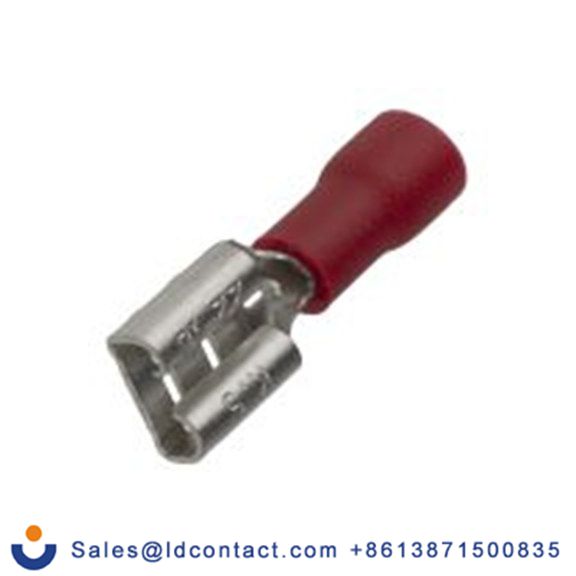 RS PRO,178-8328,绝缘 压接端子 母插, 0.8 x 6.35 mm接片, 红色 插簧端子, 乙烯基绝缘, 镀锡 22 AWG 黄铜触点, 最大线规16 AWG 系列