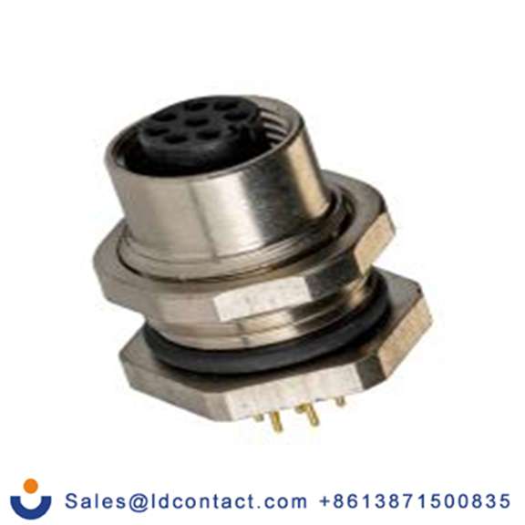 RS PRO,201-7203,M12 圆形连接器 插座, 8芯, 后面安装, 母插芯, 30 V, IP40, CPF12系列