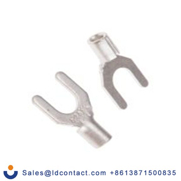 RS PRO,208-2650,非绝缘 叉型端子, M5螺栓, 银色, 最小电线尺寸: 16 AWG 14 AWG, 9.5 mm宽, 0.8 mm厚, 镀锡触点