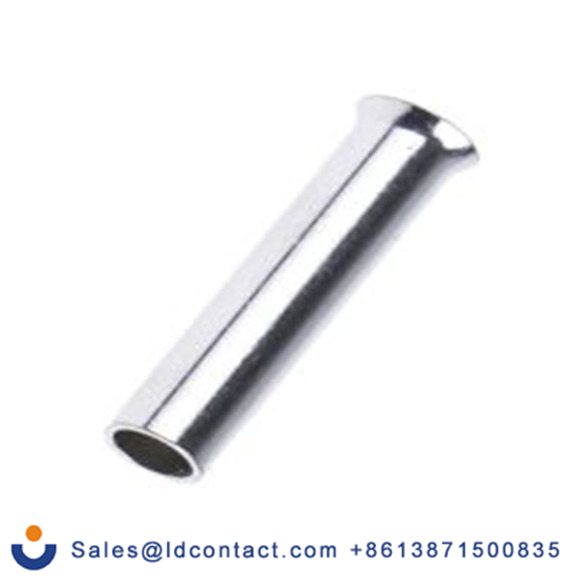 RS PRO,211-4274,非绝缘 压接靴带套圈, Φ1.7 mm x 8 mm引脚, 最大电线尺寸 18 AWG, 总长8 mm