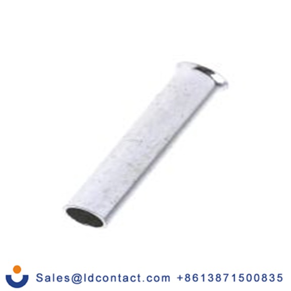 RS PRO,211-4280,非绝缘 压接靴带套圈, Φ2 mm x 10 mm引脚, 最大电线尺寸 16 AWG, 总长10 mm