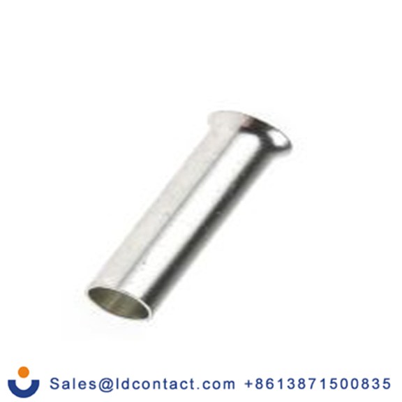 RS PRO,211-4296,非绝缘 压接靴带套圈, Φ2.6 mm x 10 mm引脚, 最大电线尺寸 14 AWG, 总长10 mm