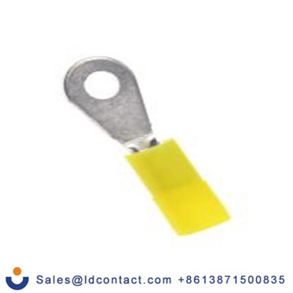 RS PRO,239-4098,绝缘 铜 环形端子, Φ2.2 mm内环 26 AWG, M2螺栓, 黄色 22 AWG, -40 °C至105 °C DRNY系列