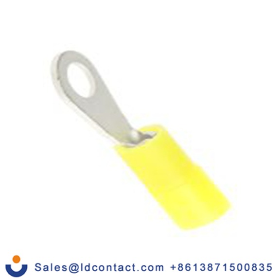 RS PRO,239-4105,绝缘 铜 环形端子, Φ2.7 mm内环 26 AWG, 2.7螺栓, 黄色 22 AWG, -40 °C至105 °C DRNY系列