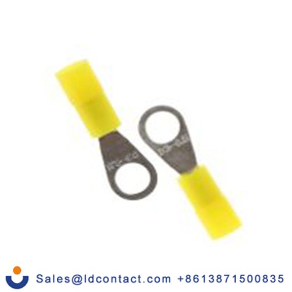 RS PRO,239-4111,绝缘 铜 环形端子, Φ3.2 mm内环 26 AWG, M3螺栓, 黄色 22 AWG, -40 °C至105 °C DRNY系列