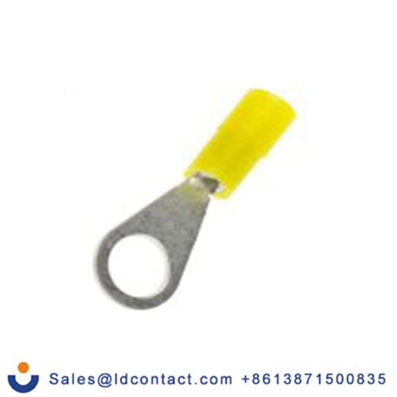 RS PRO,239-4133,绝缘 铜 环形端子, Φ4.3 mm内环 26 AWG, M4螺栓, 黄色 22 AWG, -40 °C至105 °C DRNY系列