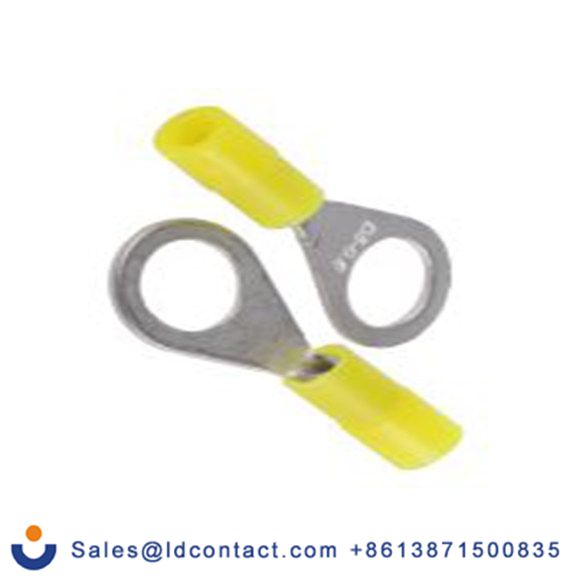 RS PRO,239-4149,绝缘 铜 环形端子, Φ5.3 mm内环 26 AWG, M5螺栓, 黄色 22 AWG, -40 °C至105 °C DRNY系列