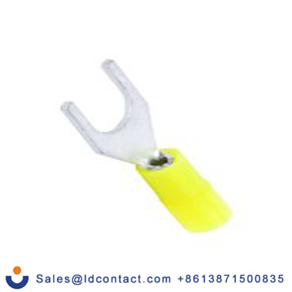 RS PRO,239-4199,绝缘 叉型端子, M4螺栓, 黄色, 最小电线尺寸: 26 AWG 22 AWG, 6.5 mm宽, 0.5 mm厚, 镀锡触点 尼龙, DSNY系列