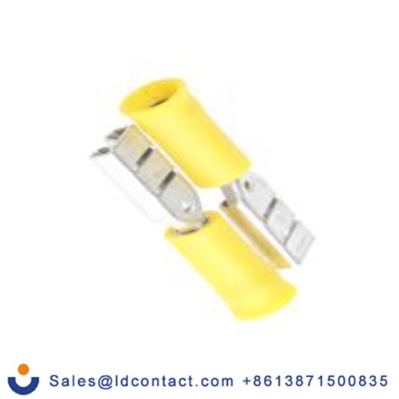 RS PRO,239-4256,绝缘 压接端子 母插, 2.8 x 0.8 mm接片, 黄色 插簧端子, 乙烯基绝缘, 镀锡 26 AWG 铜, 黄铜触点, 最大线规22 AWG 系列