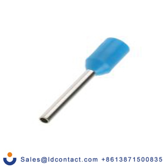 RS PRO,250-3422,绝缘 压接靴带套圈, 蓝色, Φ1.5 mm x 12 mm引脚, 最大电线尺寸 18 AWG, 总长18.5 mm