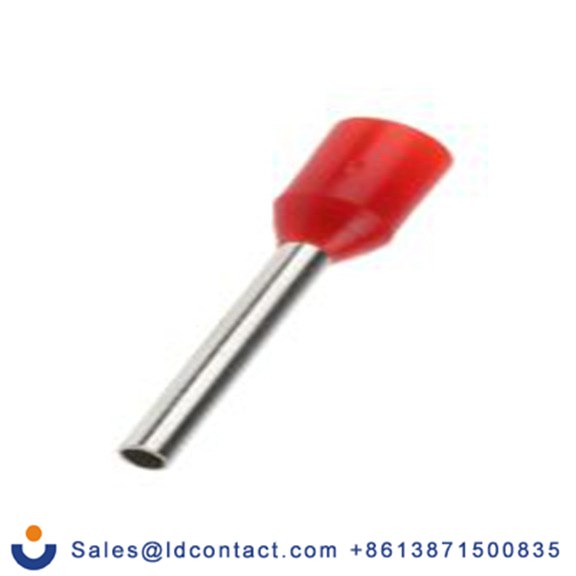 RS PRO,250-3438,绝缘 压接靴带套圈, 红色, Φ1.7 mm x 12 mm引脚, 最大电线尺寸 18 AWG, 总长18.5 mm