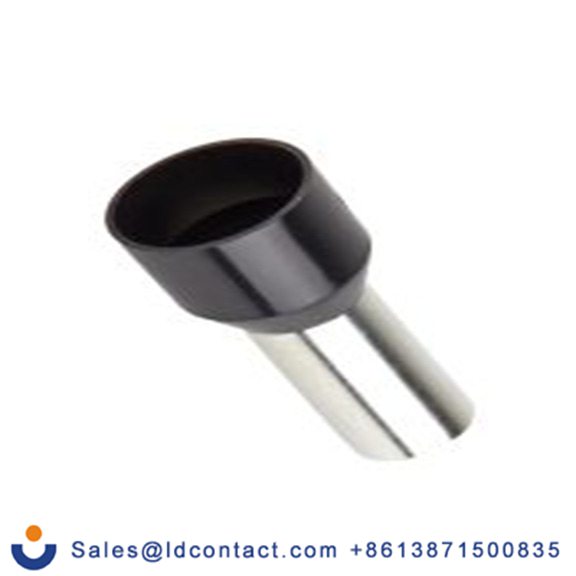 RS PRO,250-3494,绝缘 压接靴带套圈, 黑色, Φ7.9 mm x 16 mm引脚, 最大电线尺寸 4 AWG, 总长28 mm