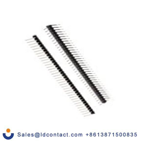 RS PRO,251-8430,36p 1排 引脚管座 直角, 2.54 mm间距, 650 V, 通孔安装 无罩