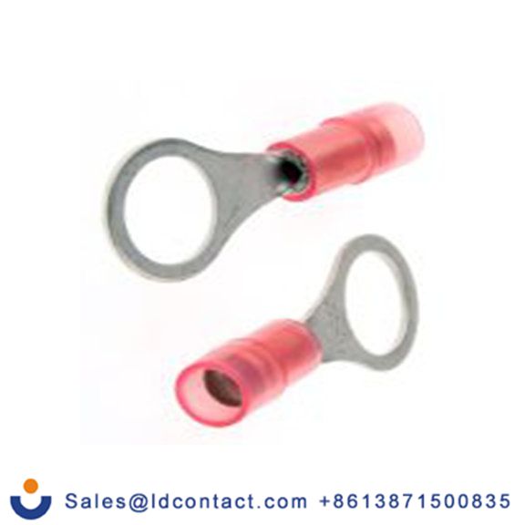 RS PRO,267-3587,绝缘 铜 环形端子, Φ8.4 mm内环 22 AWG, M8螺栓, 红色 16 AWG, -40 °C至105 °C E245391系列