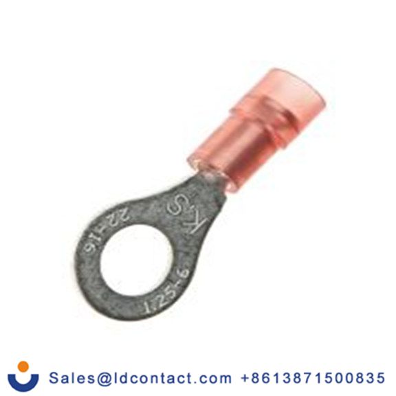 RS PRO,267-3593,绝缘 铜 环形端子, Φ6.4 mm内环 22 AWG, M6螺栓, 红色 16 AWG, -40 °C至105 °C E245391系列