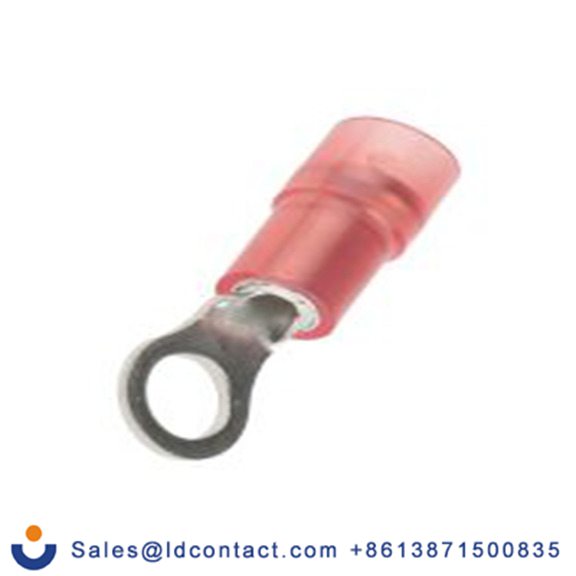 RS PRO,267-3638,绝缘 铜 环形端子, Φ4.3 mm内环 22 AWG, M4螺栓, 红色 16 AWG, -40 °C至105 °C E245391系列