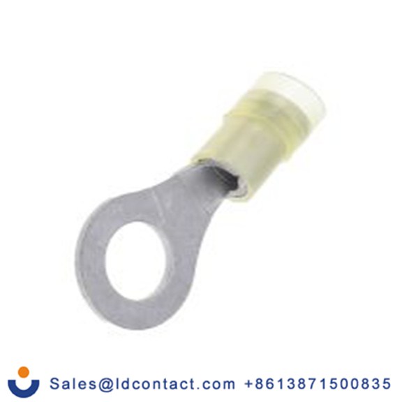 RS PRO,267-3874,绝缘 铜 环形端子, Φ8.4 mm内环 12 AWG, M8螺栓, 黄色 10 AWG, -40 °C至105 °C E245391系列