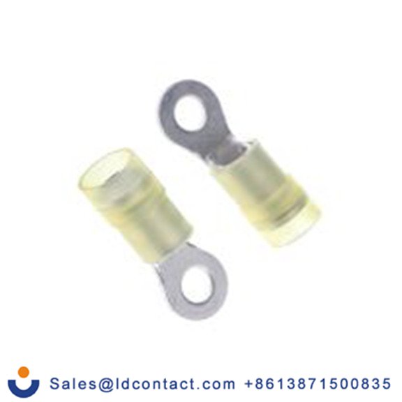 RS PRO,267-3896,绝缘 铜 环形端子, Φ4.3 mm内环 12 AWG, M4螺栓, 黄色 10 AWG, -40 °C至105 °C E245391系列