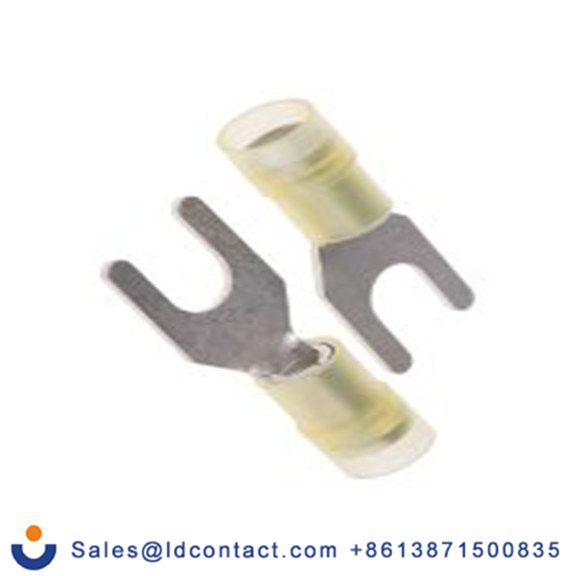 RS PRO,267-3931,绝缘 叉型端子, M6螺栓, 黄色, 最小电线尺寸: 12 AWG 10 AWG, 12 mm宽, 1 mm厚, 镀锡触点 尼龙, SNYDL系列