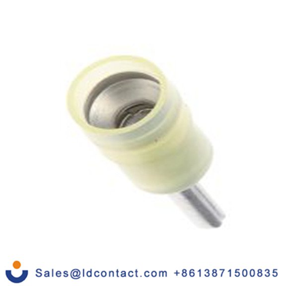 RS PRO,267-4120,针型接线端子, 绝缘端子, 针Φ2.8 mmx14 mm长, 黄色, 12 AWG, 尼龙绝缘, 线最大规格10 AWG