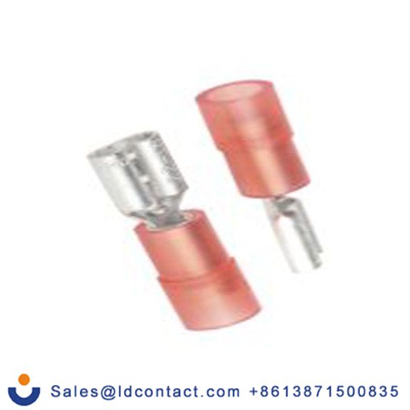 RS PRO,267-4221,绝缘 压接端子 母插, 4.75 x 0.8 mm接片, 红色 插簧端子, 尼龙绝缘, 镀锡 22 AWG 黄铜, 铜触点, 最大线规16 AWG 系列