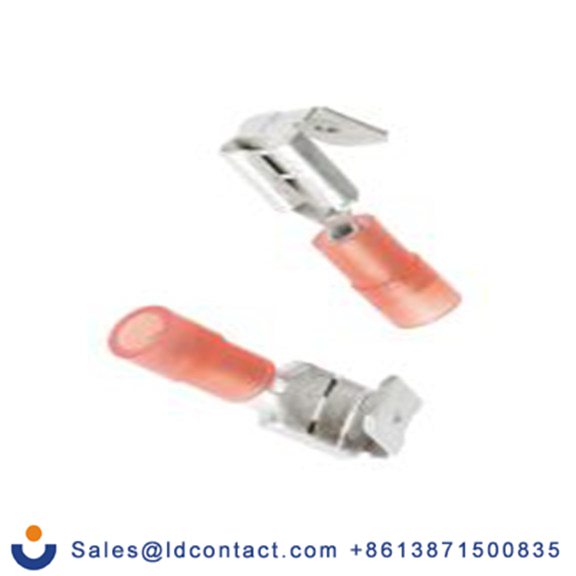 RS PRO,267-4322,绝缘 压接端子 公/母, 6.35 x 0.8 mm接片, 红色 插簧端子, 尼龙绝缘, 镀锡 22 AWG 铜, 黄铜触点, 最大线规16 AWG 系列