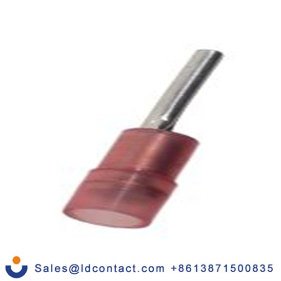 RS PRO,267-4401,针型接线端子, 绝缘端子镀锡, 针Φ1.9 mmx12 mm长, 红色, 22 AWG, 尼龙绝缘, 线最大规格16 AWG