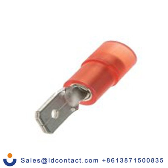 RS PRO,267-4439,绝缘 压接端子 公, 4.75 x 0.8 mm接片, 红色 插簧端子, 尼龙绝缘, 镀锡 22 AWG 铜, 黄铜触点, 最大线规16 AWG 系列