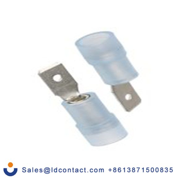 RS PRO,267-4445,绝缘 压接端子 公, 0.5 x 4.75 mm接片, 蓝色 插簧端子, 尼龙绝缘, 镀锡 16 AWG 黄铜, 铜触点, 最大线规14 AWG 系列