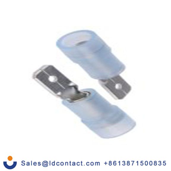 RS PRO,267-4451,绝缘 压接端子 公, 4.8 x 0.8 mm接片, 蓝色 插簧端子, 尼龙绝缘, 镀锡 16 AWG 铜, 黄铜触点, 最大线规14 AWG 系列