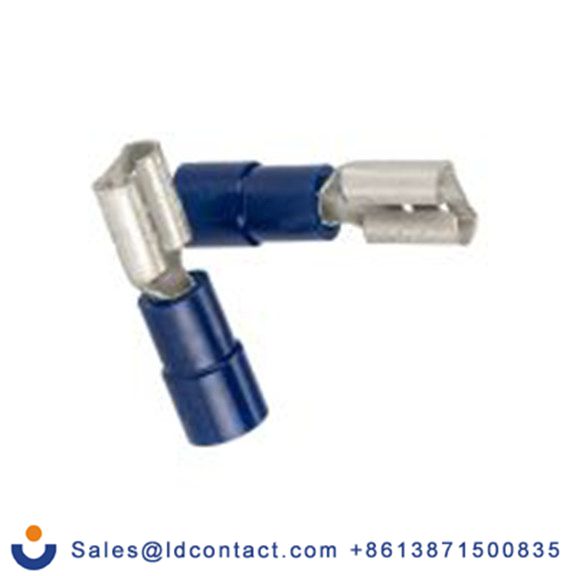 RS PRO,270-7584,绝缘 压接端子 母插, 6.35 x 0.8 mm接片, 蓝色 插簧端子, 聚碳酸脂绝缘, 镀锡 16 AWG 黄铜触点, 最大线规14 AWG